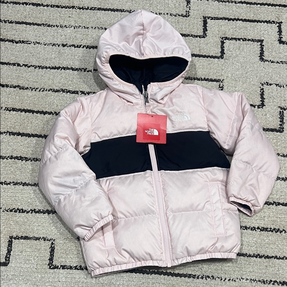 The North Face Light Pink and Black Puffer Jacket NWT